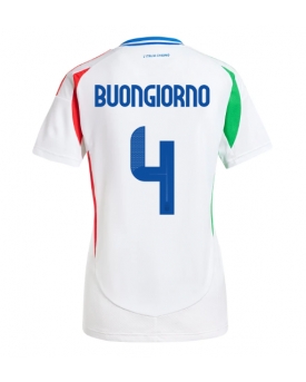 Italia Alessandro Buongiorno #4 Maglia Gara Trasferta Repliche Europei 2024 Donna